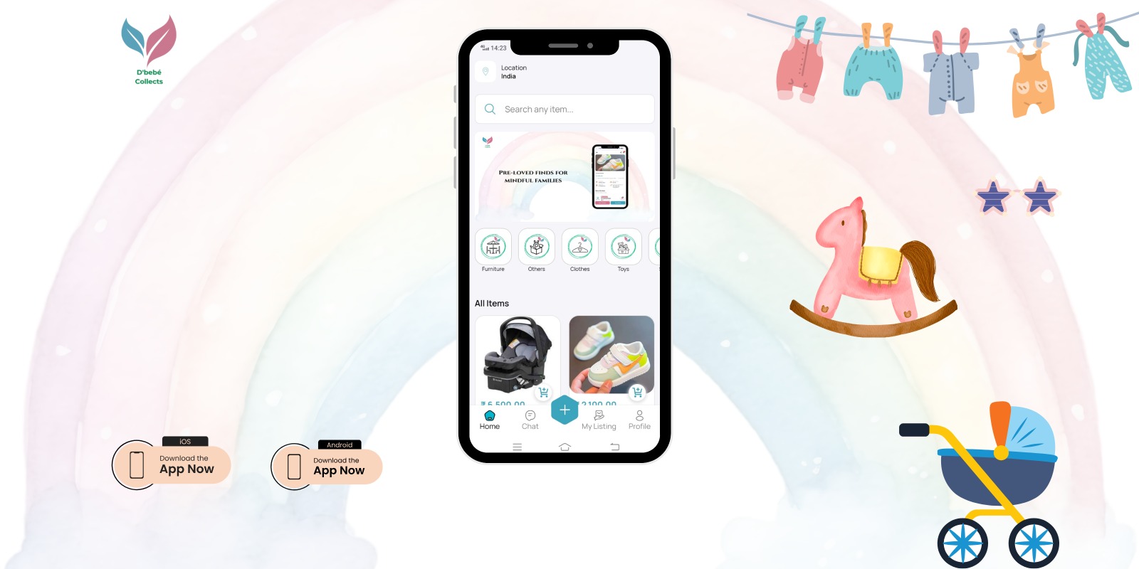 dbebe collects banner home page