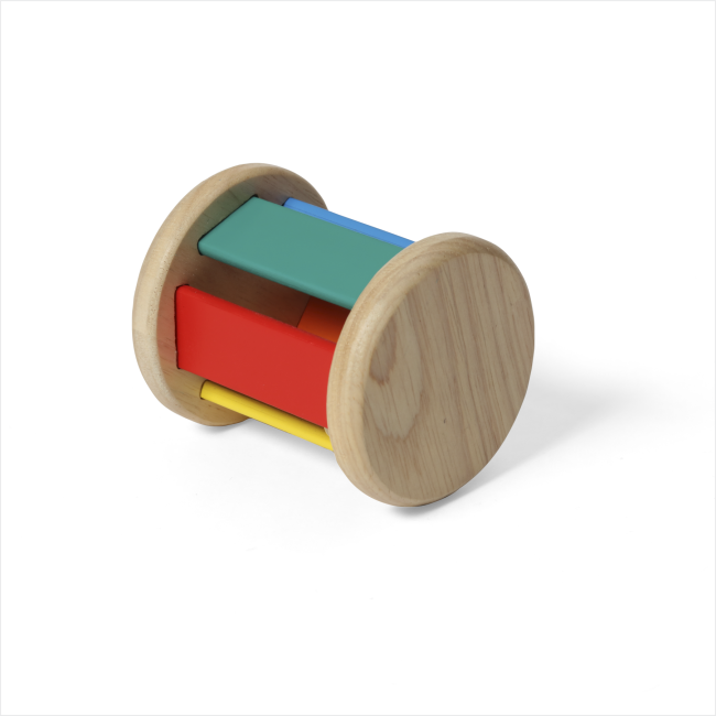 Wooden Colorful Roller Rattle
