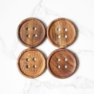 Wooden button coasters