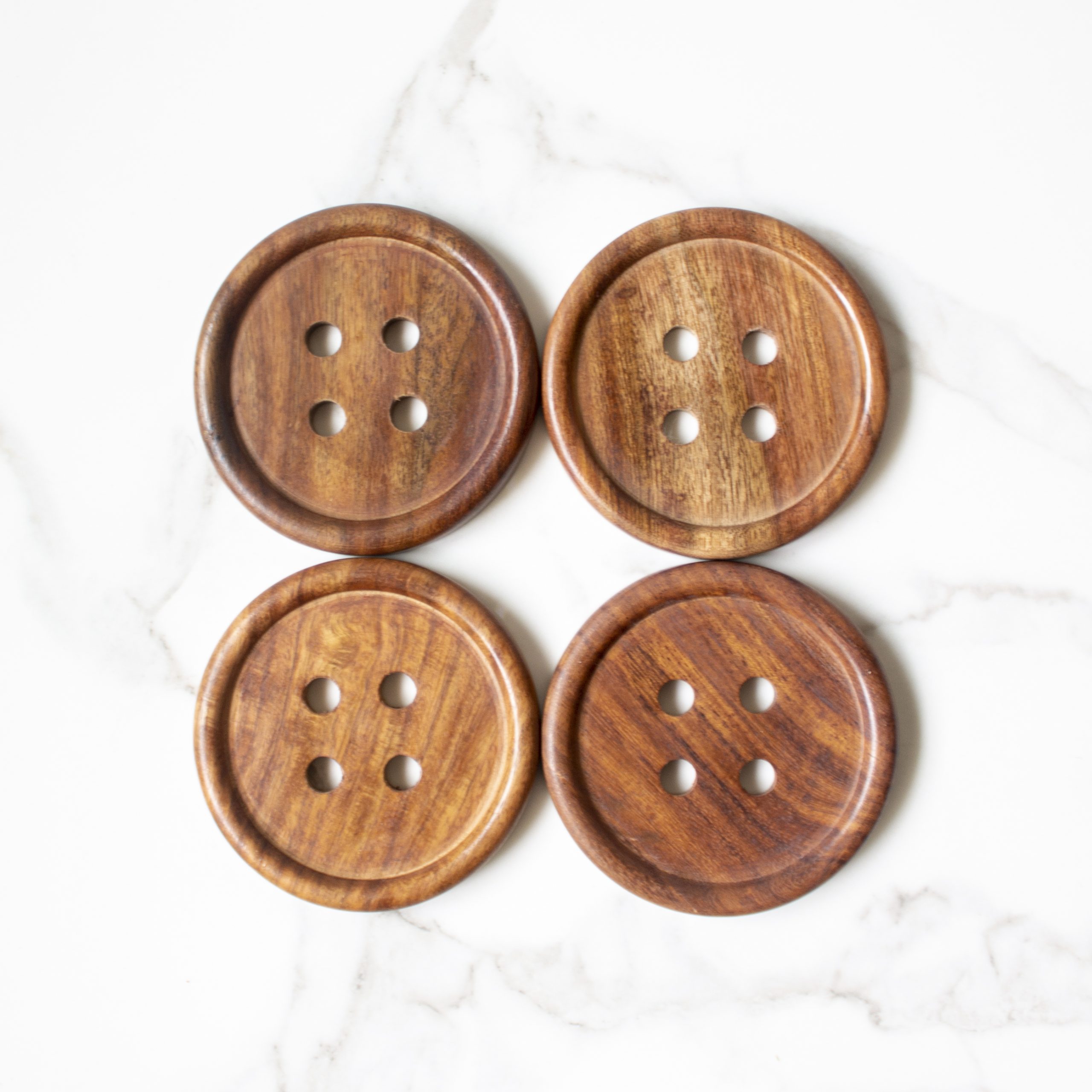Wooden button coasters