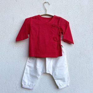 WHITEWATER KIDS UNISEX ORGANIC RED ANGRAKHA  +  WHITE PANTS