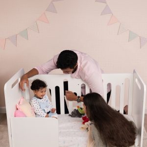 Waddle & Roo-The Buddy Convertible Cot _Toddler Bed _Study Table_with Mattress
