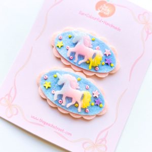 Twinkle unicorn snap clips set for girls by The Peach Street
