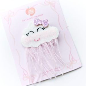 Cloud 9 felt feather alligator hair clip for girls