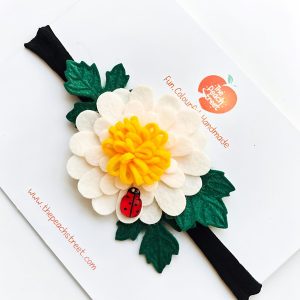 Ladybird Blossom floral headband for babies and toddlers